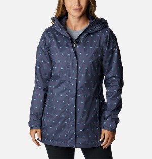 Navy Women's Columbia Splash A Little II Rain Jacket | UWEMF-7430