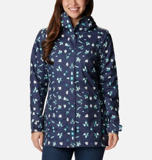 Navy Women's Columbia Splash A Little II Rain Jacket | HJKVN-7209