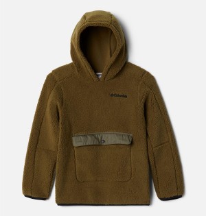 Olive Kids' Columbia Rugged Ridge Sherpa Hoodie | LOZMH-6208