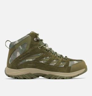 Olive Men's Columbia Crestwood Mid Waterproof Boot Hiking Shoes | TRUWQ-7650