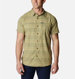 Olive Men's Columbia Homecrest Short Sleeve Shirt | CLQYW-8942