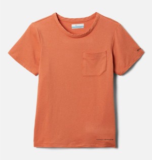 Orange Kids' Columbia Tech Trail T-Shirt | DEWCL-5268