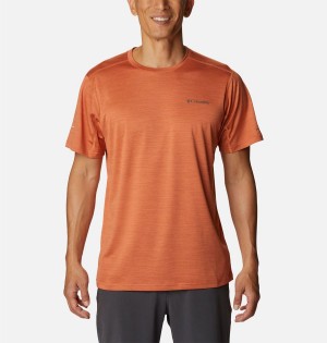 Orange Men's Columbia Alpine Chill Zero Short Sleeve Crew T-Shirt | TUIZP-3105