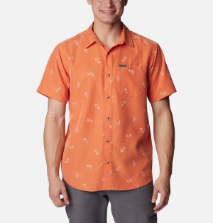 Orange Men's Columbia Captree Island Short Sleeve Shirt | ARQMN-0487