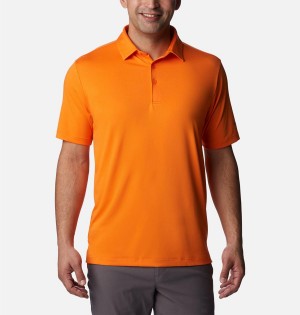 Orange Men's Columbia Drive Golf Polo Shirt | DJCVP-9483