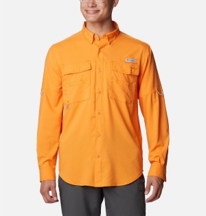 Orange Men's Columbia PFG Blood and Guts IV Woven Long Sleeve Shirt | VSYUO-8214