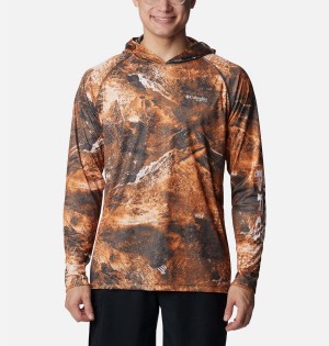 Orange Men's Columbia PFG Super Terminal Tackle Hoodie | TQIOU-3794