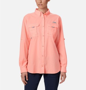 Orange Women's Columbia PFG Bahama Long Sleeve Shirt | YFLVS-4718