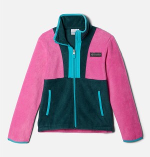 Pink Kids' Columbia Back Bowl Full Zip Fleece Jacket | TXISV-7604