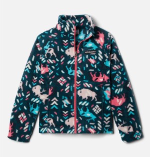 Pink Kids' Columbia Benton Springs II Printed Fleece Jacket | PDINQ-6920