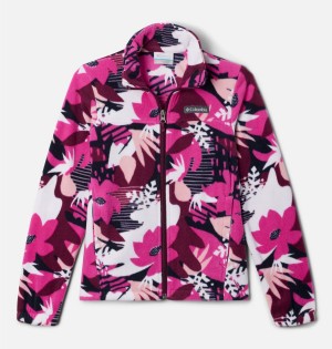 Pink Kids' Columbia Castle Dale Printed Full Zip Fleece Jacket | OWEPT-5381