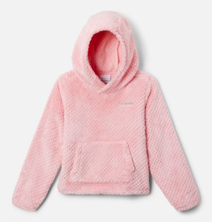 Pink Kids' Columbia Fire Side Sherpa Pullover Hoodie | POIVS-0853