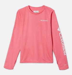 Pink Kids' Columbia Fork Stream Long Sleeve T-Shirt | OGMRN-6850