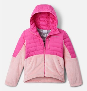 Pink Kids' Columbia Powder Lite Novelty Hooded Jacket | KMCSX-2569