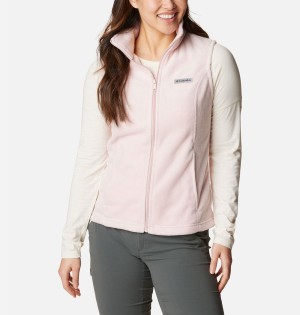 Pink Women's Columbia Benton Springs Fleece Vest | DLTFH-3925