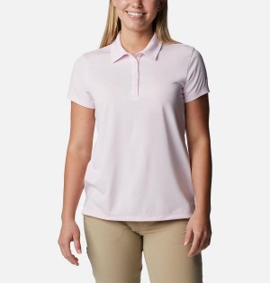 Pink Women's Columbia Birdie Golf Polo T-Shirt | HCFYB-5068