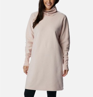 Pink Women's Columbia Boundless Trek Fleece Dress | IMOPD-7268