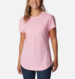 Pink Women's Columbia Cades Cape T-Shirt | VFGSA-8342