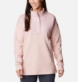 Pink Women's Columbia Hart Mountain Quilted Half Snap Pullover | FUYMX-9518