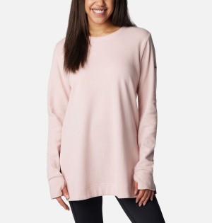 Pink Women's Columbia Holly Hideaway Waffle Tunic Pullover | VFDRM-9367