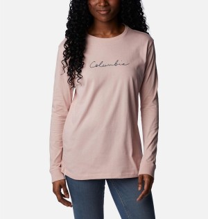 Pink Women's Columbia North Cascades Long Sleeve T-Shirt | KIUBL-9253