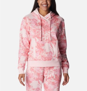 Pink Women's Columbia PFG Slack Water French Terry Hoodie | LGTXM-7064