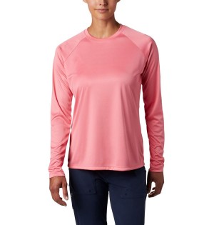 Pink Women's Columbia PFG Tidal II Long Sleeve T-Shirt | RDZPQ-7301