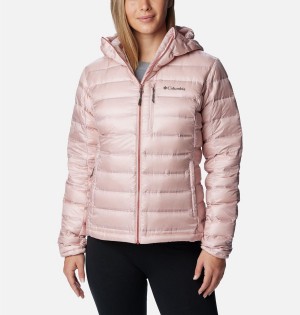 Pink Women's Columbia Pebble Peak Hooded Puffer Jacket | ITEDW-0276