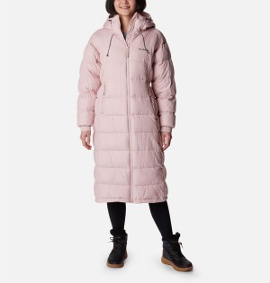 Pink Women's Columbia Pike Lake II Long Puffer Jacket | ZTPUW-5602