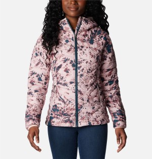 Pink Women's Columbia Powder Lite Hooded Puffer Jacket | ZYDWH-8356