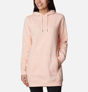 Pink Women's Columbia Rush Valley Long Hoodie | RJSEF-5981