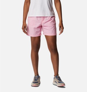 Pink Women's Columbia Sandy River Cargo Shorts | IHXNV-8320