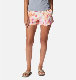 Pink Women's Columbia Sandy River II Printed Shorts | XFTBP-2564