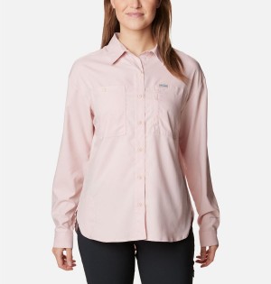 Pink Women's Columbia Silver Ridge Utility Long Sleeve Shirt | ZBKVH-6827