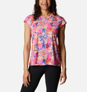 Pink Women's Columbia Summerdry Printed T-Shirt | YOMJG-5430