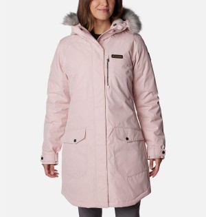 Pink Women's Columbia Suttle Mountain Long Insulated Coats | HCMOT-0163