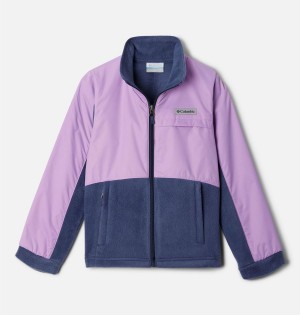 Purple Kids' Columbia Benton Springs III Overlay Fleece Jacket | OBECA-3415