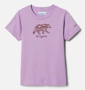 Purple Kids' Columbia Bessie Butte Short Sleeve Graphic T-Shirt | JUEGK-6892