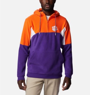 Purple Men's Columbia Collegiate Lodge Fleece - Clemson Hoodie | NDSQB-0981