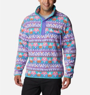 Purple Men's Columbia Helvetia Half Snap Fleece Pullover | PUXEM-2638