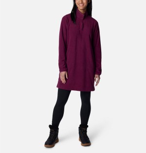 Purple Women's Columbia Anytime Fleece Dress | RUIJY-3894