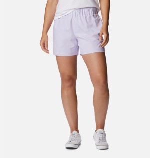 Purple Women's Columbia Anytime Lite Shorts | ZRCTP-2740