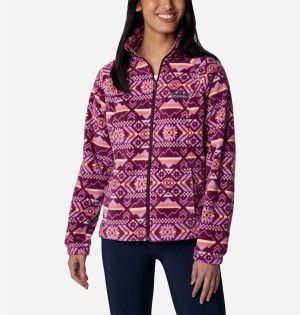 Purple Women's Columbia Benton Springs Printed Full Zip Fleece Jacket | RATXE-2510