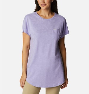 Purple Women's Columbia Cades Cape T-Shirt | GYMIU-4291