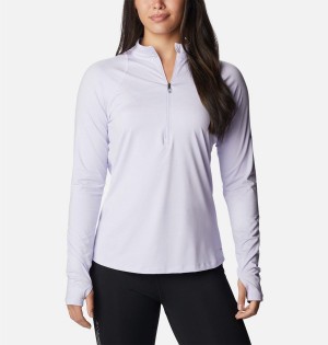 Purple Women's Columbia Endless Trail Half Zip Mesh Long Sleeve Pullover | HUAKF-6789