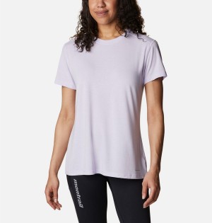 Purple Women's Columbia Endless Trail Running Tech T-Shirt | JCDOF-0452