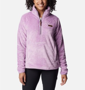 Purple Women's Columbia Fire Side Quarter Zip Sherpa Fleece Pullover | NOUMX-1572