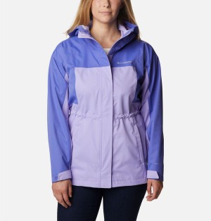 Purple Women's Columbia Hikebound Long Rain Jacket | ZQSIP-0937