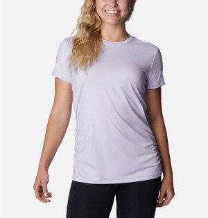 Purple Women's Columbia Leslie Falls Short Sleeve T-Shirt | SWHFL-1857