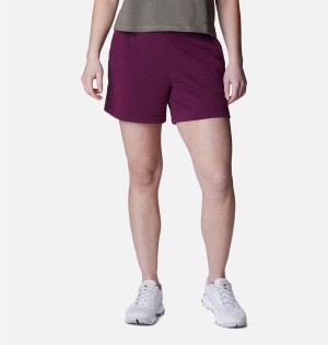 Purple Women's Columbia Mineral Ridge Pull On Shorts | BKOPG-6481